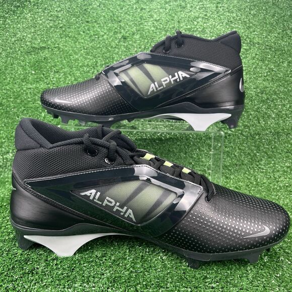 Nike 2024 Alpha Menace 4 Pro Mens 14 Football Cleats Black/Smoke Grey FD7037-001 - Picture 12 of 17
